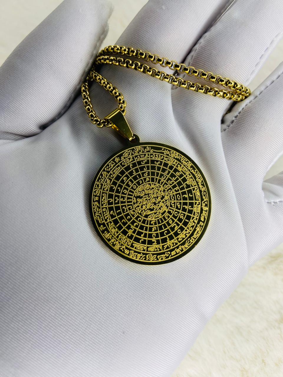 WhatsApp Image 2025-10-26 at 11.51.53 PM Silver Islamic Necklace with Intricate Arabic Engraving" - Image 1